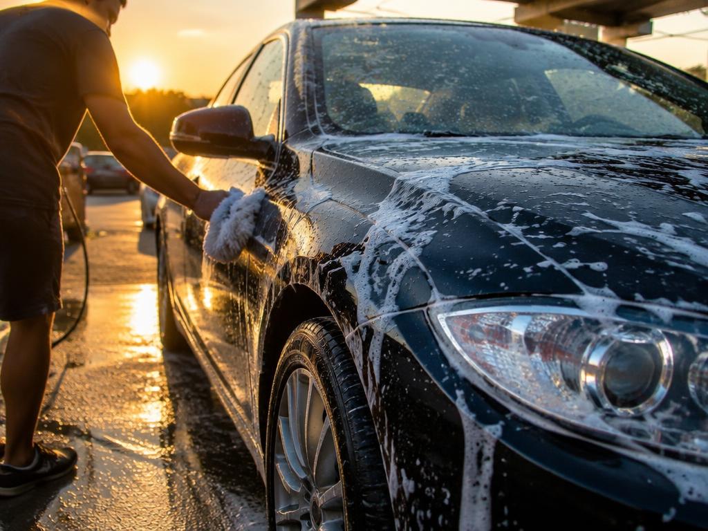 Car going through a car wash