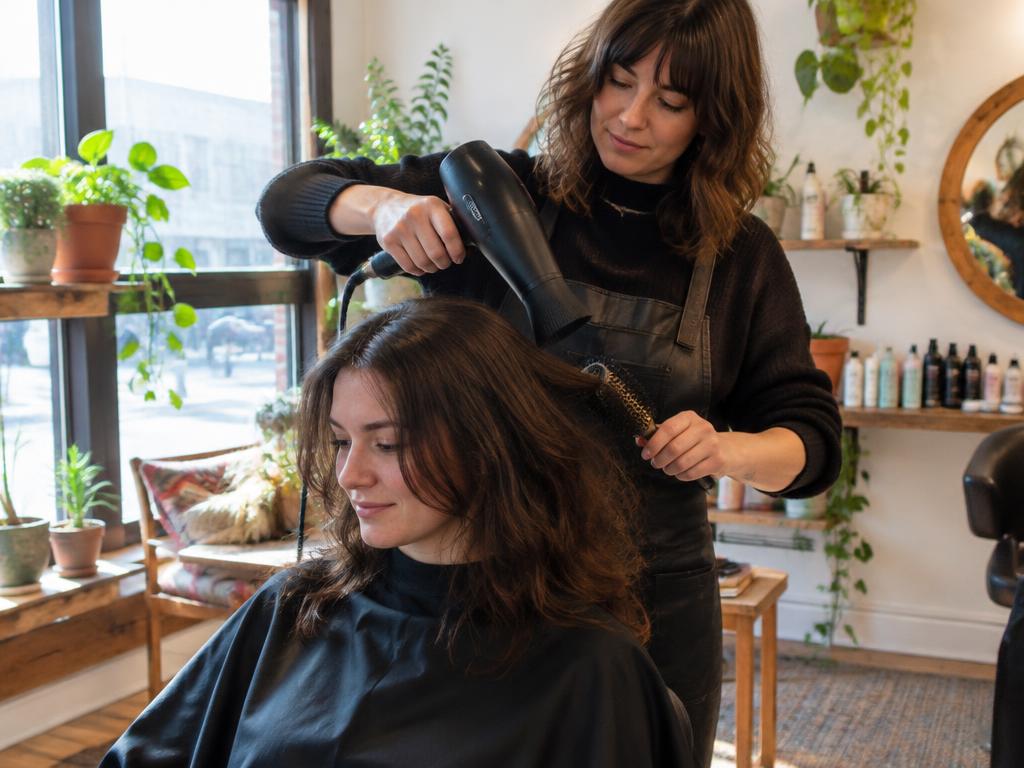 Stylist working in a hair salon